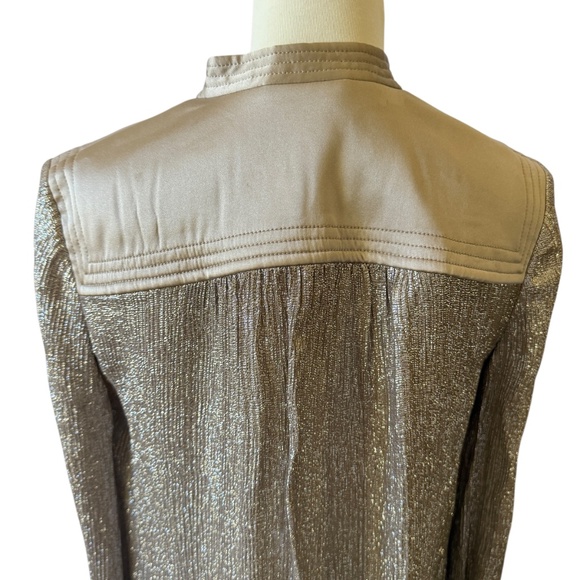 TORY BURCH CASPIAN METALLIC LAME TUNIC TOP HOLIDAY SPARKLY FLOWY ELEGANT LUXE 2 - Picture 6 of 12